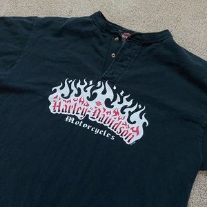 Vintage Harley Davidson Henley T-Shirt